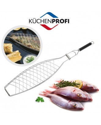 Cleste pentru peste la gratar, inox, 56 cm, colectia BBQ - KUCHENPROFI